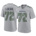 Elroe S.Seahawks #72 Abraham Lucas Player Gray Atmosphere Fashion Home Game Stitched Jerseys