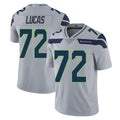 Elroe S.Seahawks #72 Abraham Lucas Player Gray Limited Vapor Untouchable Home Game Stitched Jerseys