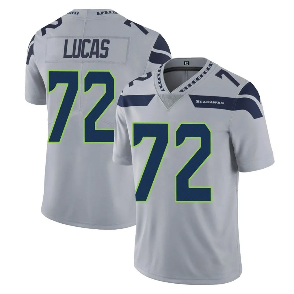 Elroe S.Seahawks #72 Abraham Lucas Player Gray Limited Vapor Untouchable Home Game Stitched Jerseys