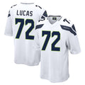 Elroe S.Seahawks #72 Abraham Lucas Player White Home Game Stitched Jerseys