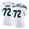 Elroe S.Seahawks #72 Abraham Lucas Player White Limited Vapor F.U.S.E. Home Game Stitched Jerseys