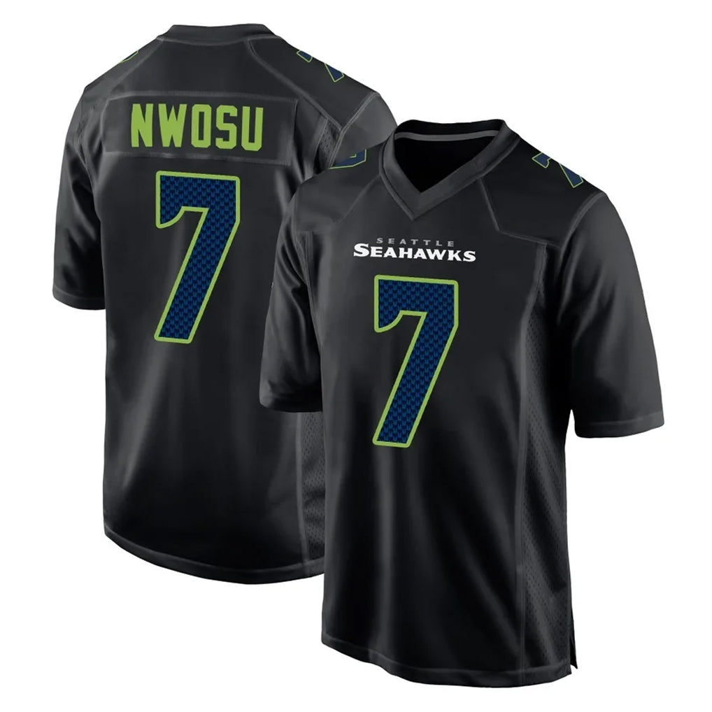 Elroe S.Seahawks #7 Uchenna Nwosu Player Black Limited Fashion Home Game Stitched Jerseys