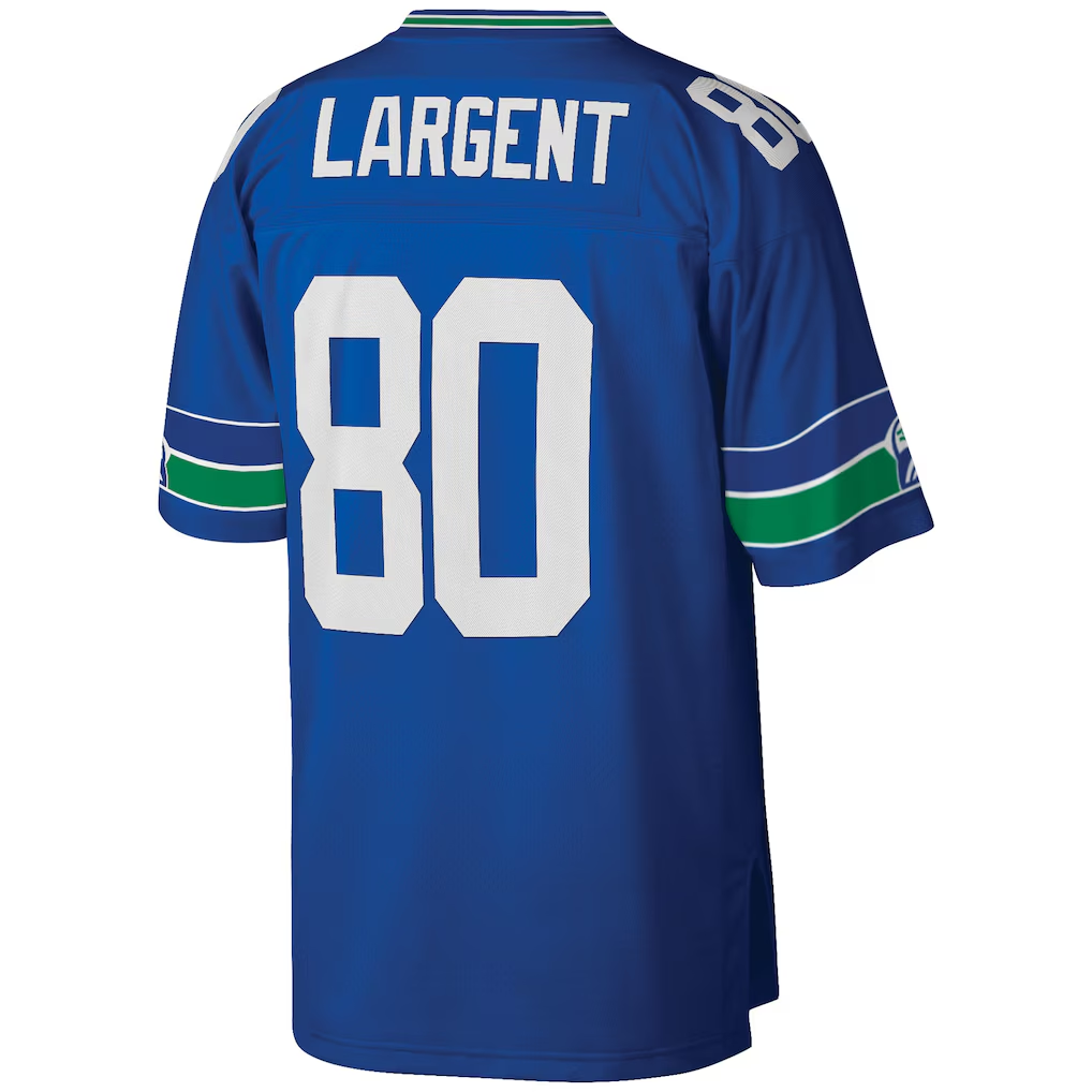 Elroe S.Seahawks #80 Steve Largent Mitchell & Ness Royal Big & Tall 1985 Retired Player Replica Jersey