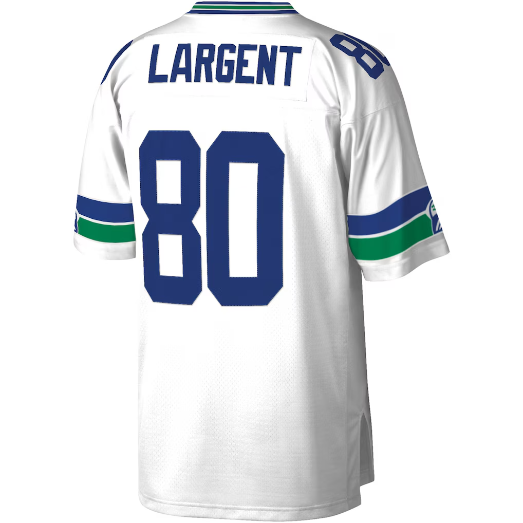 Elroe S.Seahawks #80 Steve Largent Mitchell & Ness White Legacy Replica Jersey