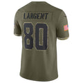 Elroe S.Seahawks #80 Steve Largent Player Salute to Service Olive Stitched Jerseys