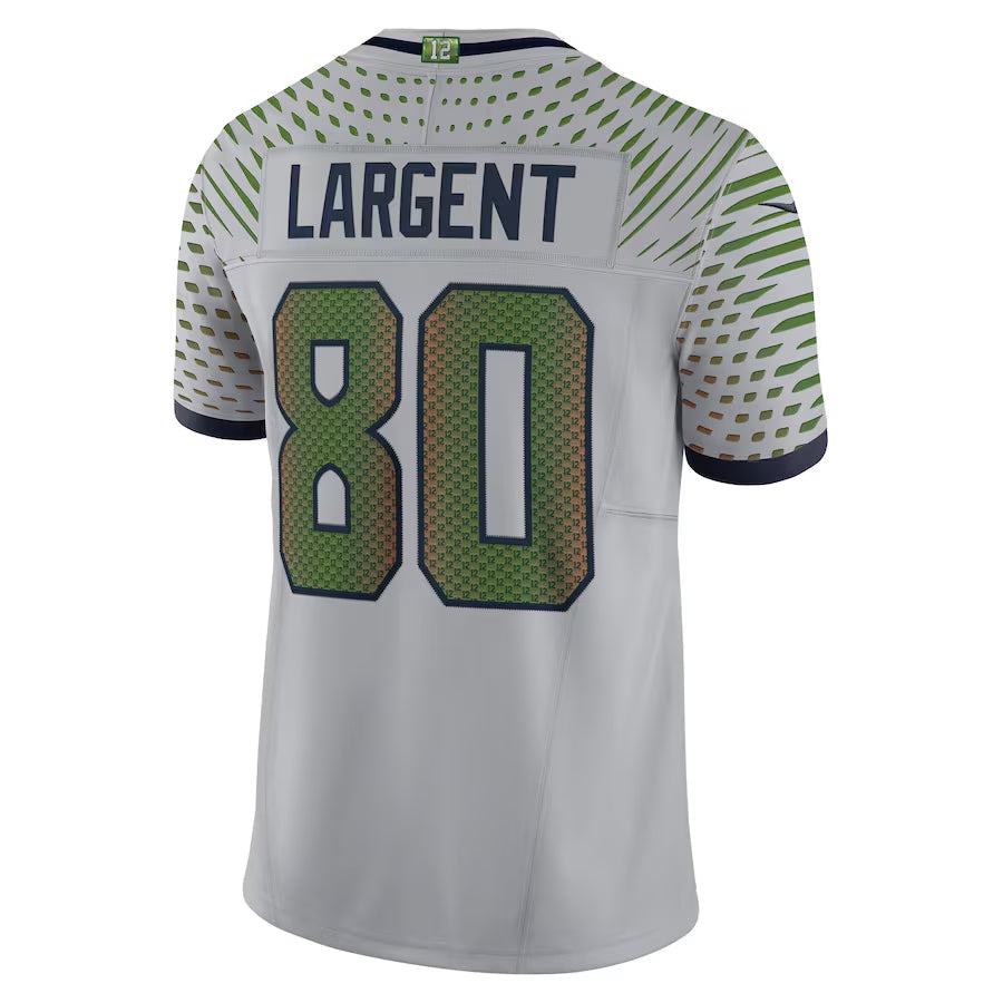 Elroe S.Seahawks #80 Steve Largent Player Wolf Gray Rivalries Collection Limited Stitched Jerseys