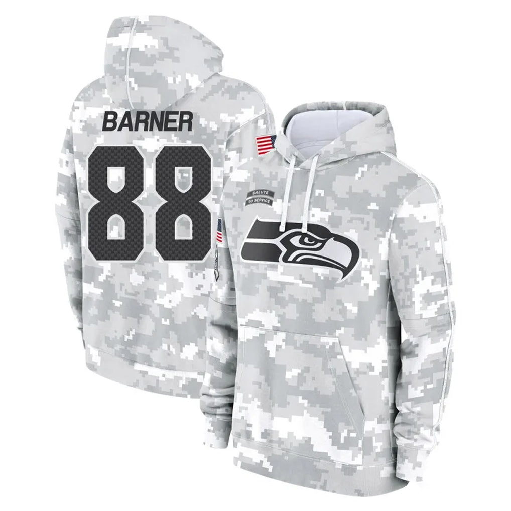 Elroe S.Seahawks #88 AJ Barner Player Arctic Camo Limited Salute to Service Pullover Hoodies Game Stitched Jerseys