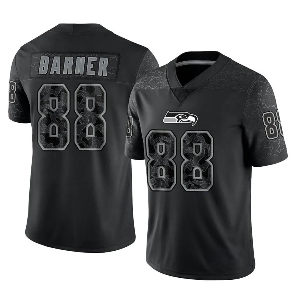 Elroe S.Seahawks #88 AJ Barner Player Black Limited Reflective Home Game Stitched Jerseys