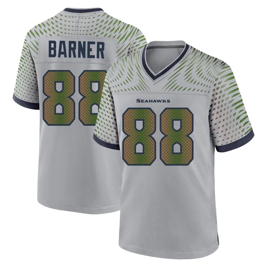 Elroe S.Seahawks #88 AJ Barner Player Grey 2025 Rivalries Collection Home Game Stitched Jerseys