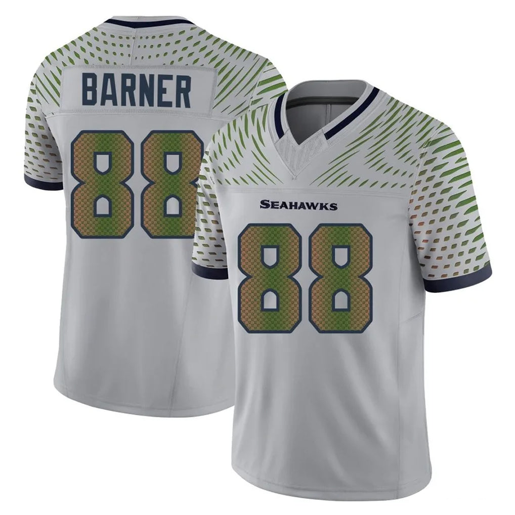 Elroe S.Seahawks #88 AJ Barner Player Grey Limited 2025 Rivalries Collection Home Game Stitched Jerseys