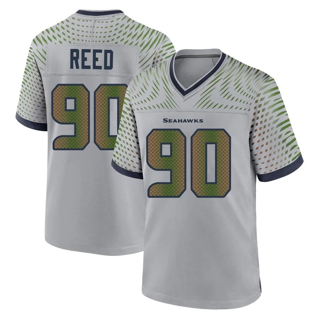Elroe S.Seahawks #90 Jarran Reed Player Grey 2025 Rivalries Collection Home Game Stitched Jerseys