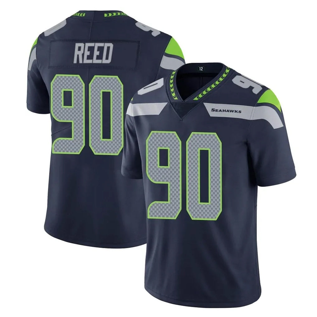 Elroe S.Seahawks #90 Jarran Reed Player Navy Limited Vapor Untouchable Home Game Stitched Jerseys