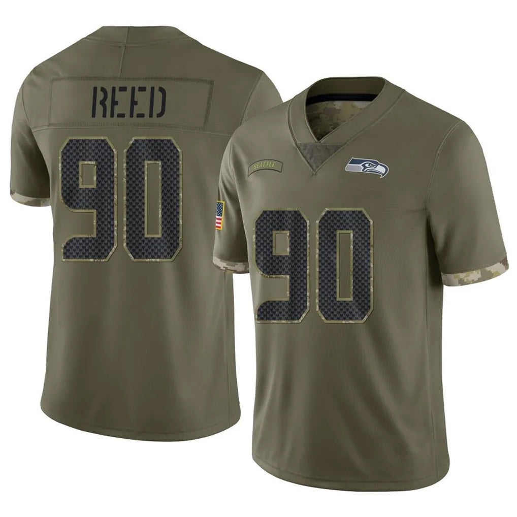 Elroe S.Seahawks #90 Jarran Reed Player Olive Limited Salute To Service Home Game Stitched Jerseys