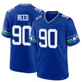 Elroe S.Seahawks #90 Jarran Reed Player Royal Throwback Home Game Stitched Jerseys