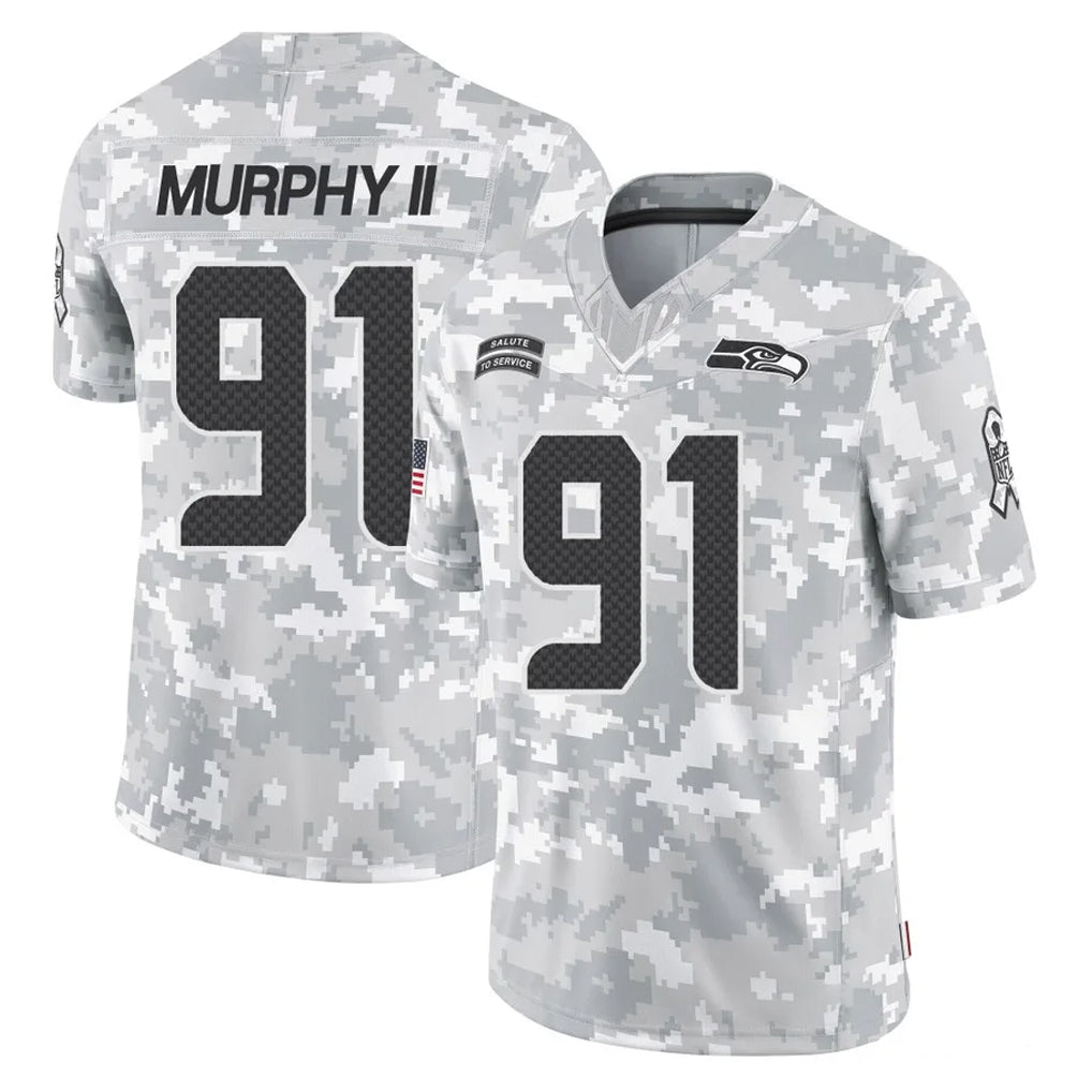 Elroe S.Seahawks #91 Byron Murphy II Player Arctic Camo Limited Salute To Service Home Game Stitched Jerseys