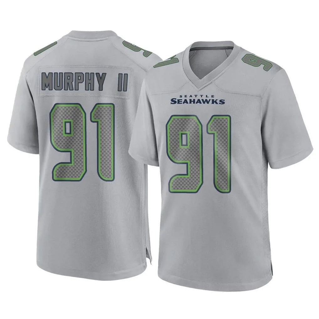 Elroe S.Seahawks #91 Byron Murphy II Player Gray Atmosphere Fashion Home Game Stitched Jerseys