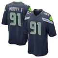 Elroe S.Seahawks #91 Byron Murphy II Player Navy Home Game Stitched Jerseys