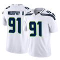 Elroe S.Seahawks #91 Byron Murphy II Player White Limited Vapor F.U.S.E. Home Game Stitched Jerseys