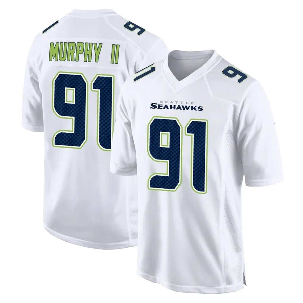 Elroe S.Seahawks #91 Byron Murphy II Player White Tundra Fashion Home Game Stitched Jerseys