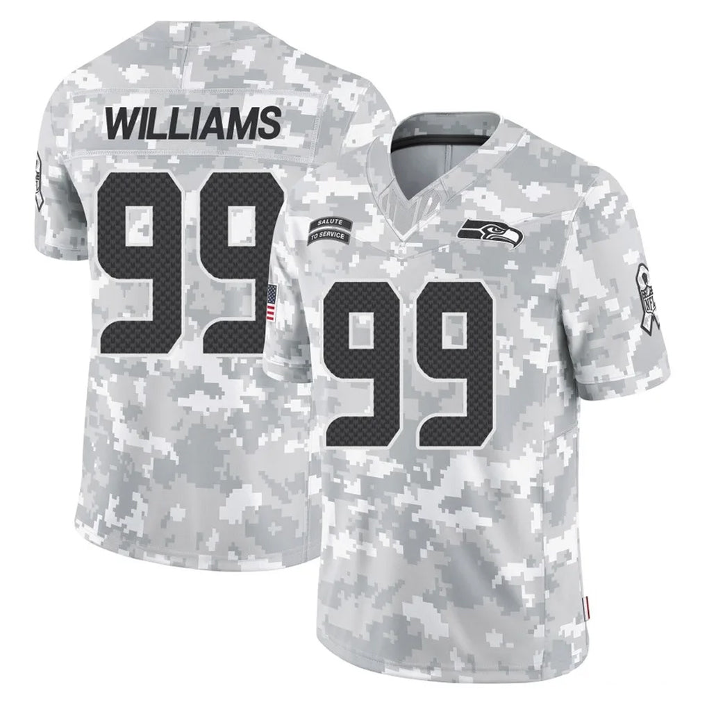 Elroe S.Seahawks #99 Leonard Williams Player Arctic Camo Limited Salute To Service Home Game Stitched Jerseys