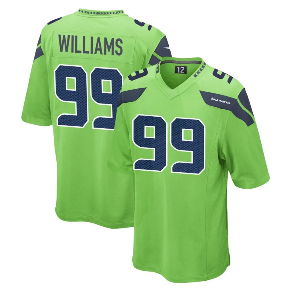 Elroe S.Seahawks #99 Leonard Williams Player Green Home Game Stitched Jerseys