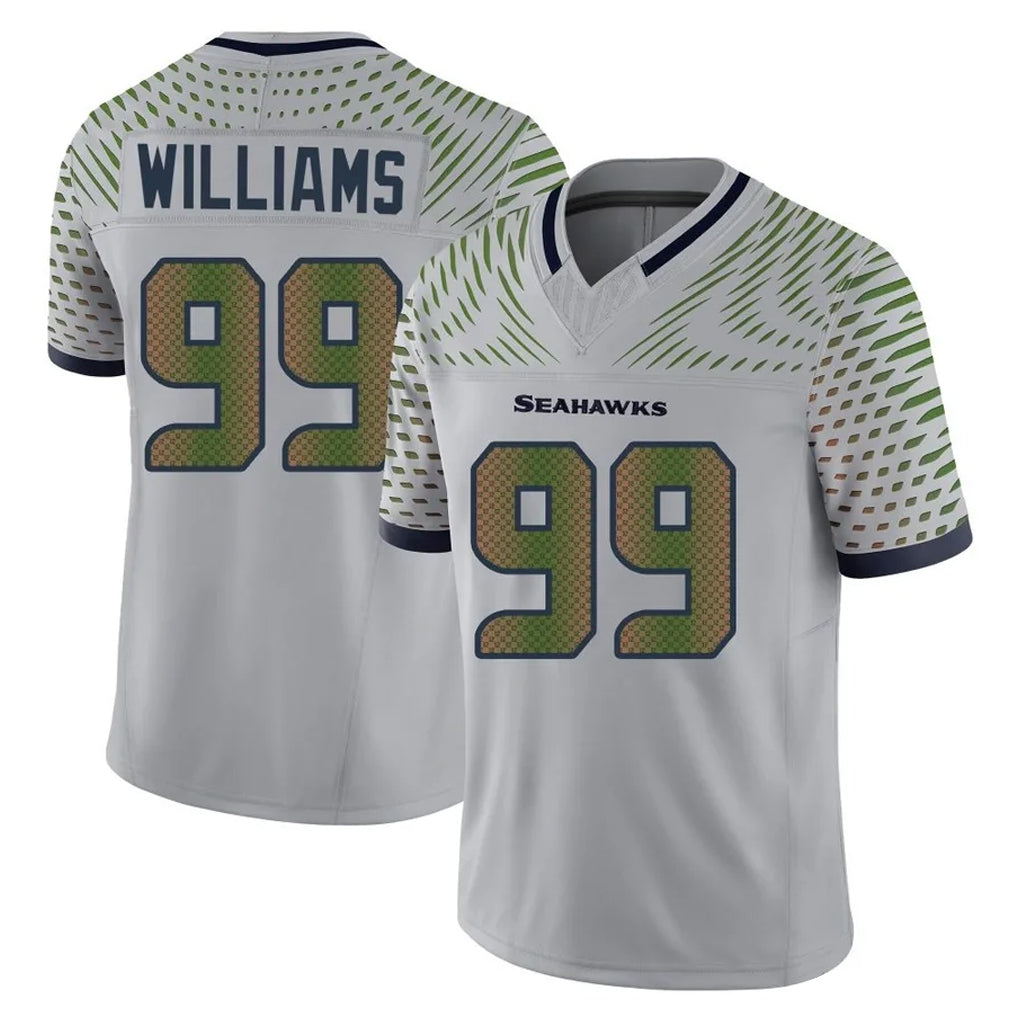 Elroe S.Seahawks #99 Leonard Williams Player Grey Limited 2025 Rivalries Collection Home Game Stitched Jerseys
