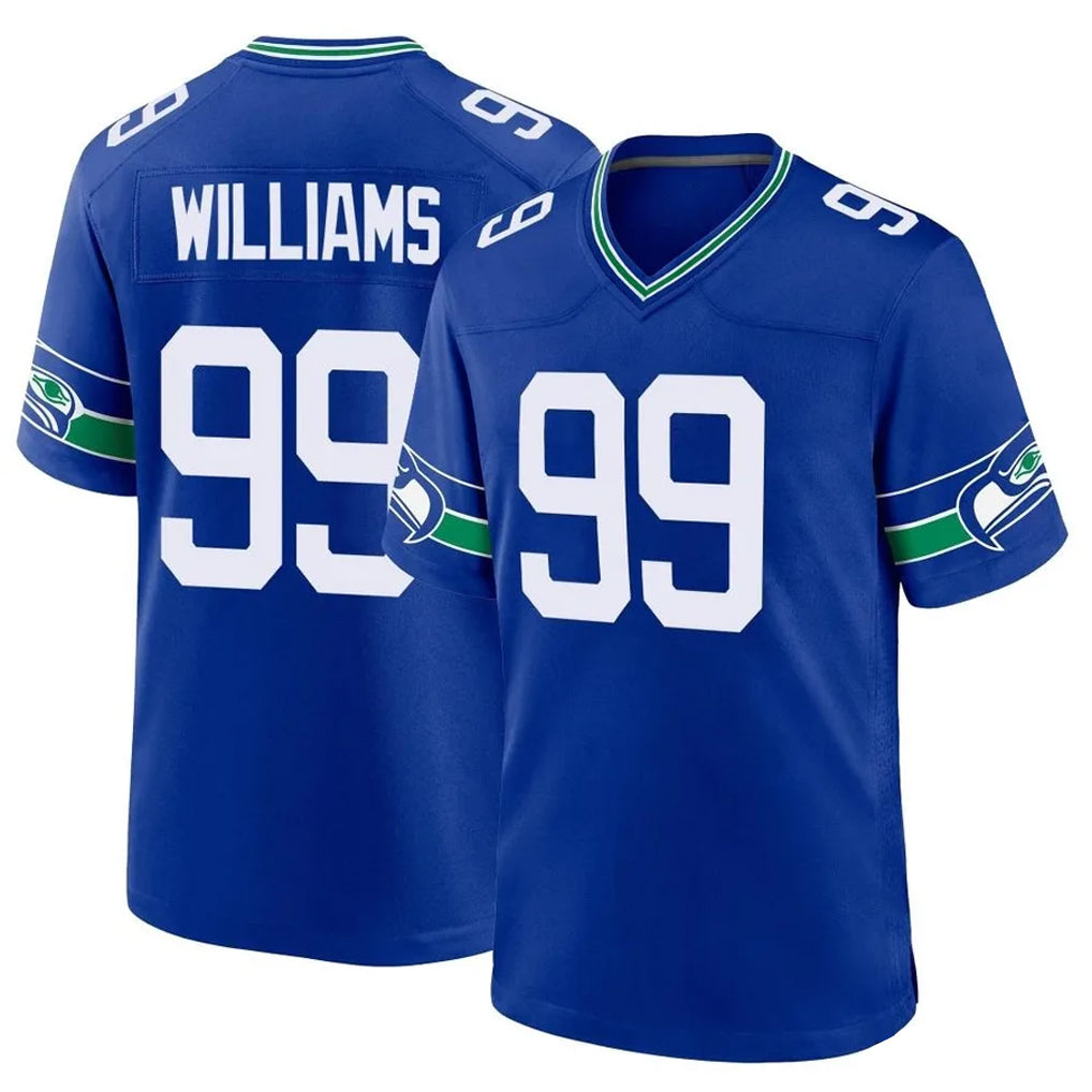 Elroe S.Seahawks #99 Leonard Williams Player Royal Throwback Home Game Stitched Jerseys