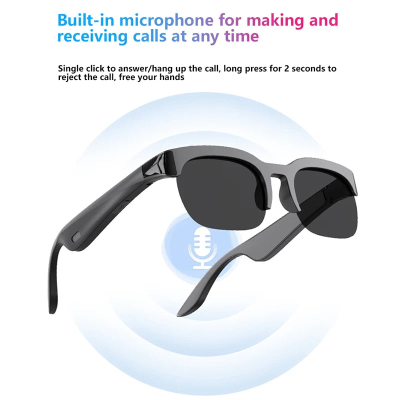 AI Smart Glasses 8MP HD Camera 8K Shooting AI Real-time Translation with Bluetooth 6.0 Earphones Call Recording Music Sunglasses