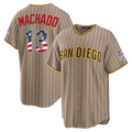 Elroe SD.Padres #13 Manny Machado Sand USA 250 Fourth of July Alternate Stadium Jersey