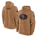 Elroe SF.49ers Brown Limited Salute to Service Pullover Hoodies Game Blank Player Stitched Jerseys