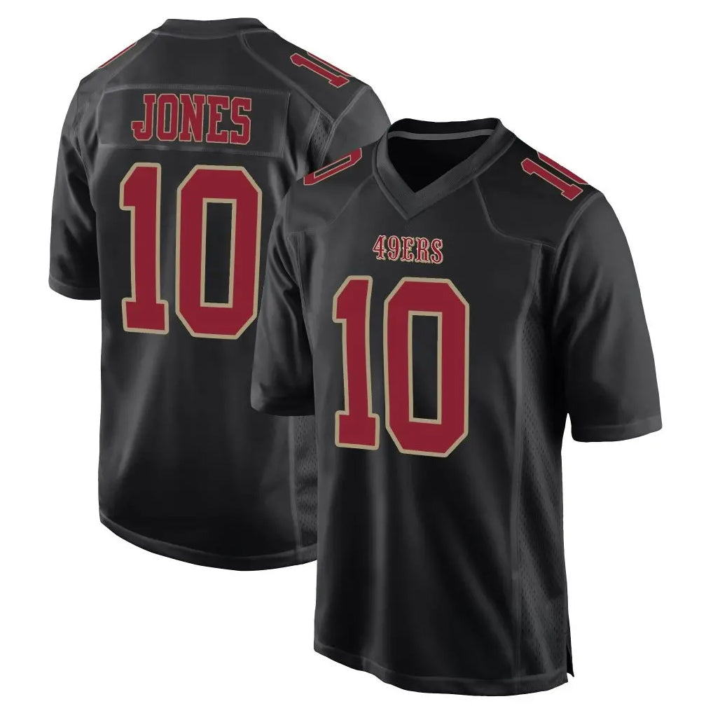 Elroe SF.49ers #10 Mac Jones Player Black Fashion Home Game Stitched Jerseys