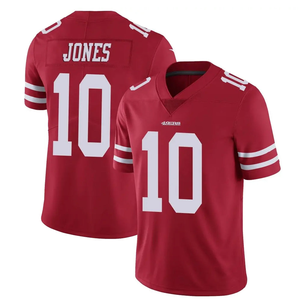 Elroe SF.49ers #10 Mac Jones Player Red Limited Vapor Untouchable Home Game Stitched Jerseys