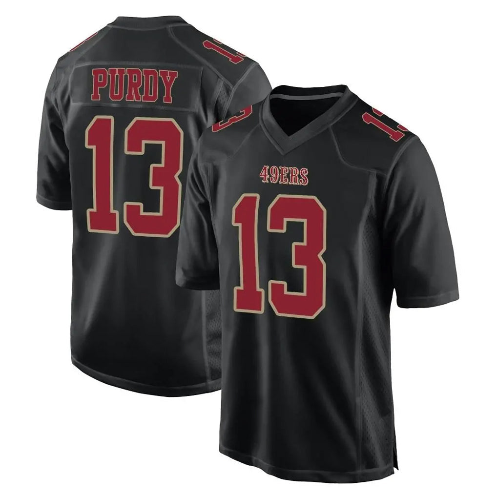 Elroe SF.49ers #13 Brock Purdy Player Black Fashion Home Game Stitched Jerseys