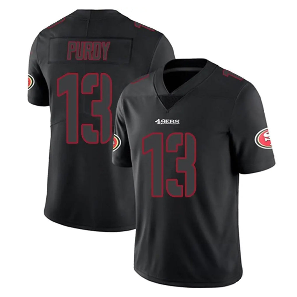 Elroe SF.49ers #13 Brock Purdy Player Black Impact Limited Home Game Stitched Jerseys