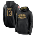 Elroe SF.49ers #13 Brock Purdy Player Black Salute to Service Sideline Performance Pullover Hoodies Home Game Stitched Jerseys