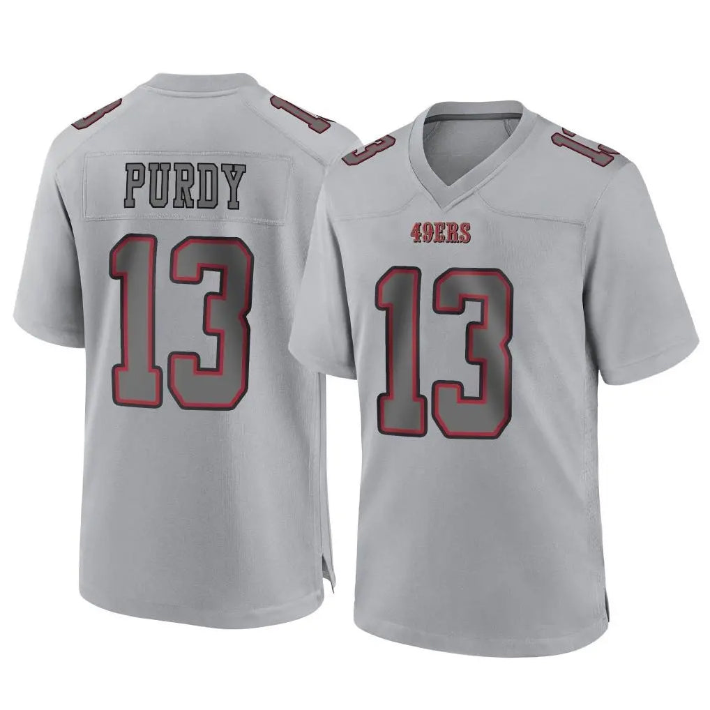 Elroe SF.49ers #13 Brock Purdy Player Gray Atmosphere Fashion Home Game Stitched Jerseys