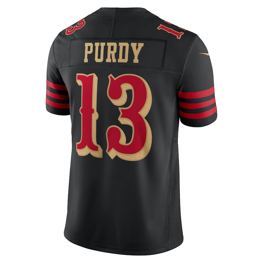 Elroe SF.49ers #13 Brock Purdy Player Rivalries Vapor Limited Black Stitched Jersey
