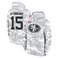 Elroe SF.49ers #15 De'Zhaun Stribling Player Arctic Camo Limited Salute to Service Pullover Hoodies Game Stitched Jerseys