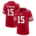 Elroe SF.49ers #15 De'Zhaun Stribling Player Red Game Home Stitched Jerseys