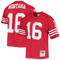 Elroe SF.49ers #16 Joe Montana Player Mitchell & Ness Legacy Replica Scarlet Stitched Jerseys