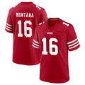 Elroe SF.49ers #16 Joe Montana Player Scarlet Home Game Stitched Jerseys