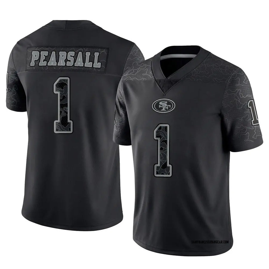 Elroe SF.49ers #1 Ricky Pearsall Player Black RFLCTV Limited Stitched Jerseys