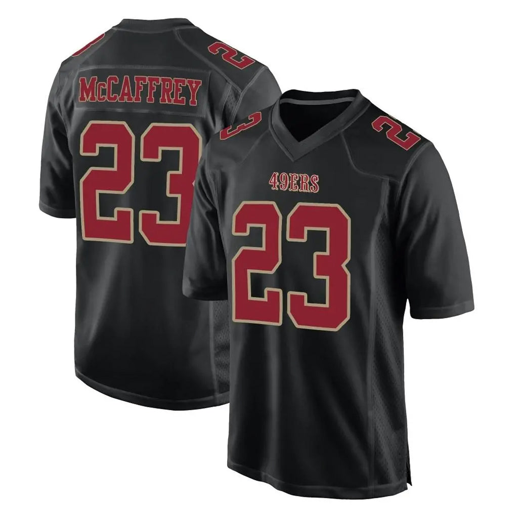 Elroe SF.49ers #23 Christian McCaffrey Player Black Fashion Home Game Stitched Jerseys