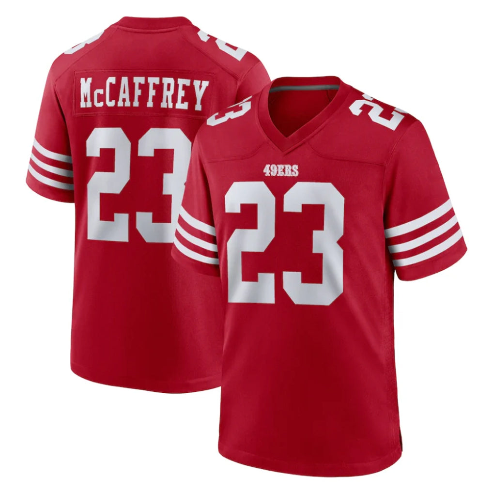 Elroe SF.49ers #23 Christian McCaffrey Player Red Game Home Stitched Jerseys
