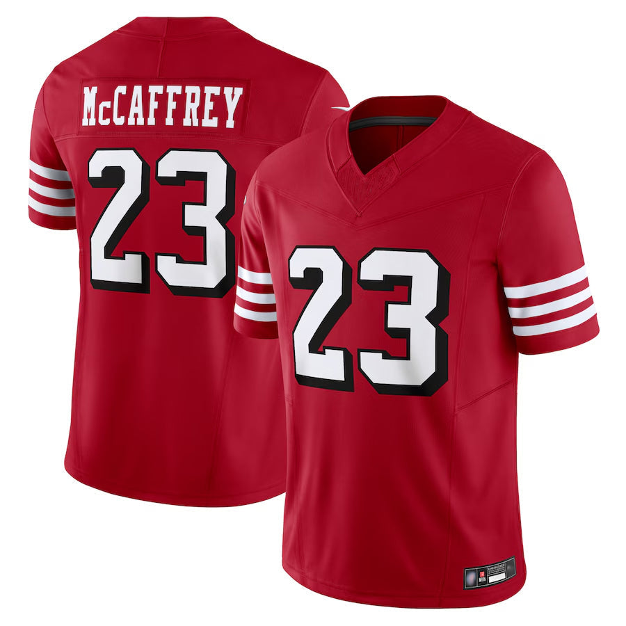 Elroe SF.49ers #23 Christian McCaffrey Player Scarlet Vapor F.U.S.E. Limited Stitched Jerseys