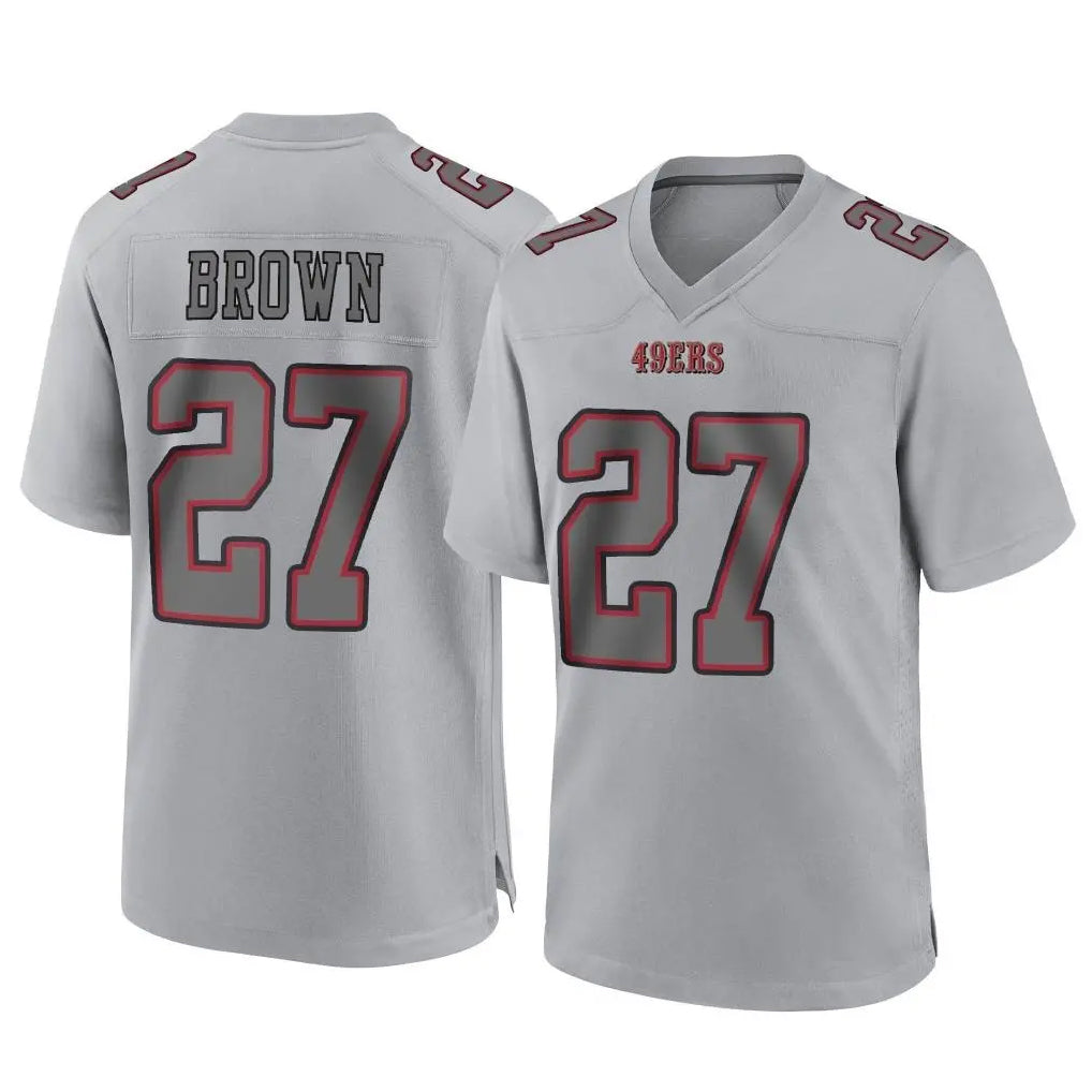 Elroe SF.49ers #27 Ji'Ayir Brown Player Gray Atmosphere Fashion Home Game Stitched Jerseys