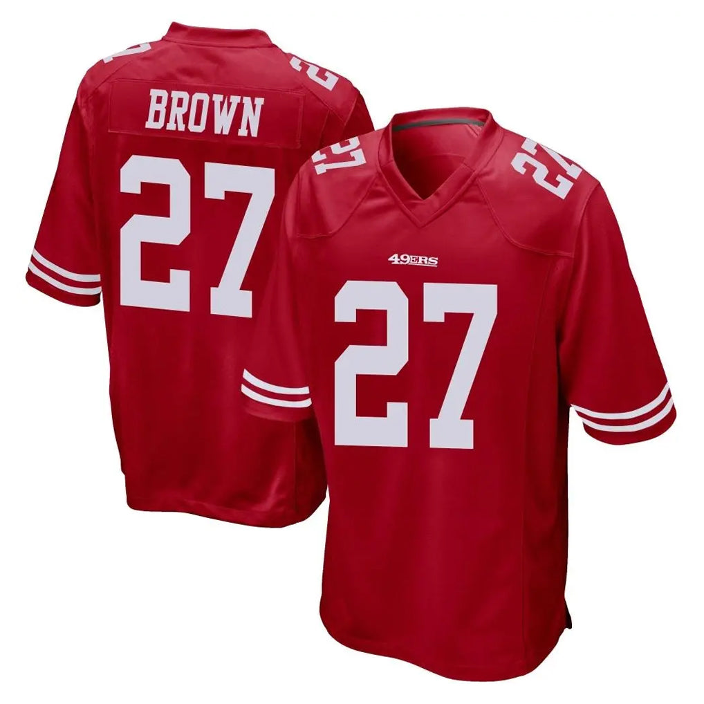 Elroe SF.49ers #27 Ji'Ayir Brown Player Red Home Game Stitched Jerseys
