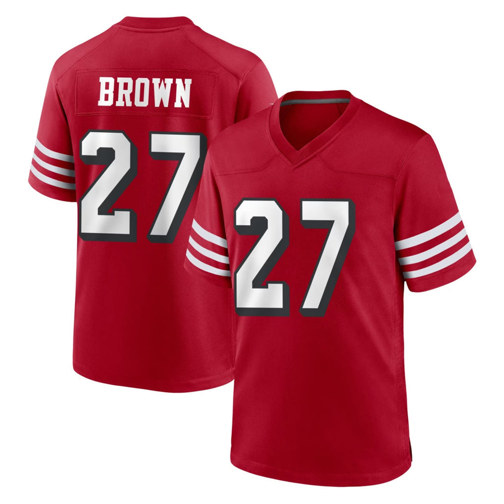 Elroe SF.49ers #27 Ji'Ayir Brown Player Red Limited Alternate Home Game Stitched Jerseys