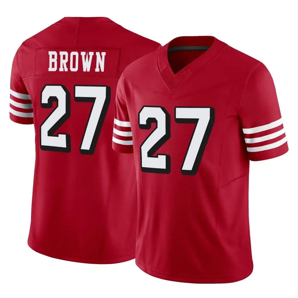 Elroe SF.49ers #27 Ji'Ayir Brown Player Red Limited Alternate Vapor F.U.S.E. Home Game Stitched Jerseys