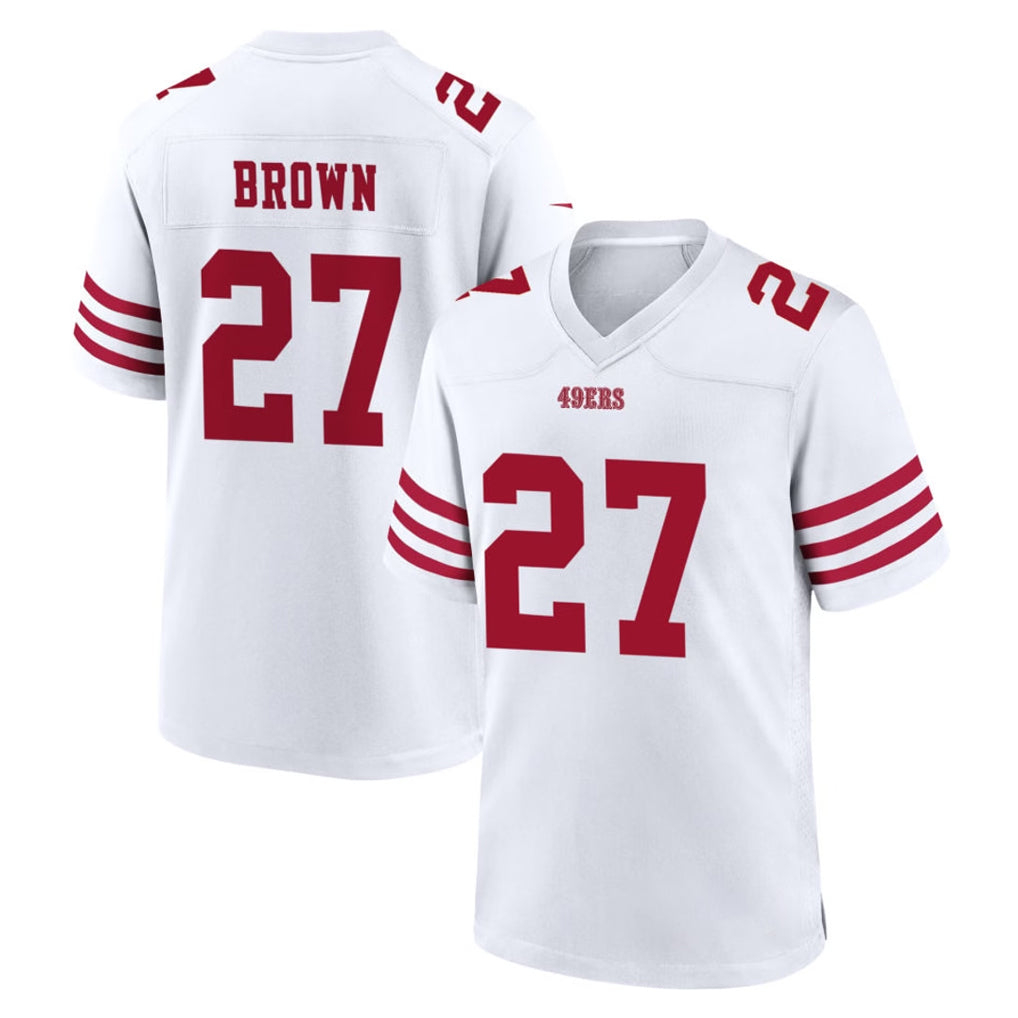 Elroe SF.49ers #27 Ji'Ayir Brown Player White Game Home Stitched Jerseys